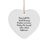Funny Aunt Heart Ornament Gifts from Friends - 'They Call Me Aunt' Quote with Gold Cord, White Color, 2.75" Tall, Heart Shaped for Aunt's Christmas Decor - Image 1